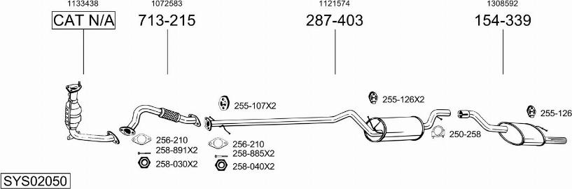 Bosal SYS02050 - Sistem de esapament - allinparts.ro