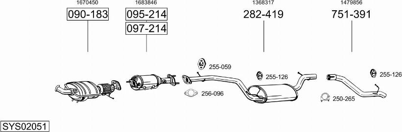 Bosal SYS02051 - Sistem de esapament - allinparts.ro