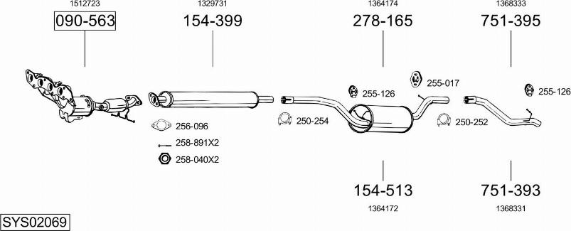 Bosal SYS02069 - Sistem de esapament - allinparts.ro