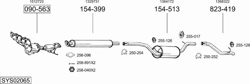 Bosal SYS02065 - Sistem de esapament - allinparts.ro