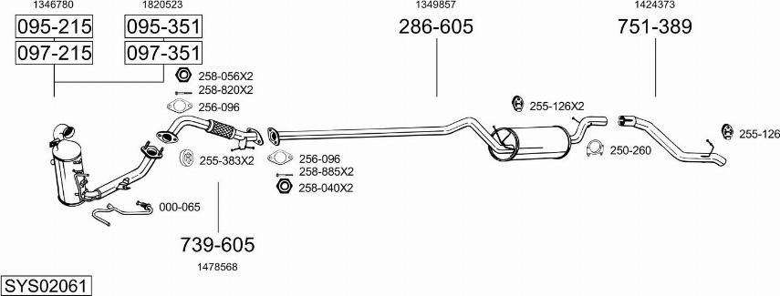 Bosal SYS02061 - Sistem de esapament - allinparts.ro