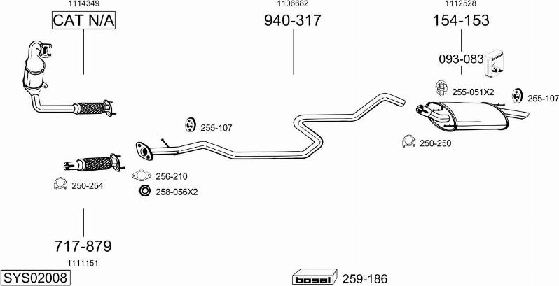 Bosal SYS02008 - Sistem de esapament - allinparts.ro