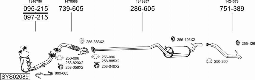 Bosal SYS02089 - Sistem de esapament - allinparts.ro