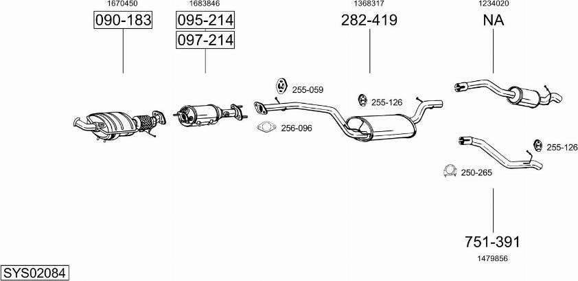 Bosal SYS02084 - Sistem de esapament - allinparts.ro