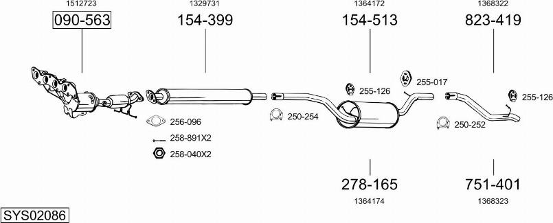 Bosal SYS02086 - Sistem de esapament allinparts.ro