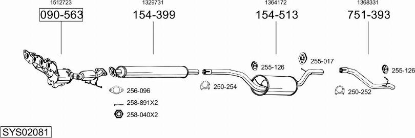 Bosal SYS02081 - Sistem de esapament - allinparts.ro