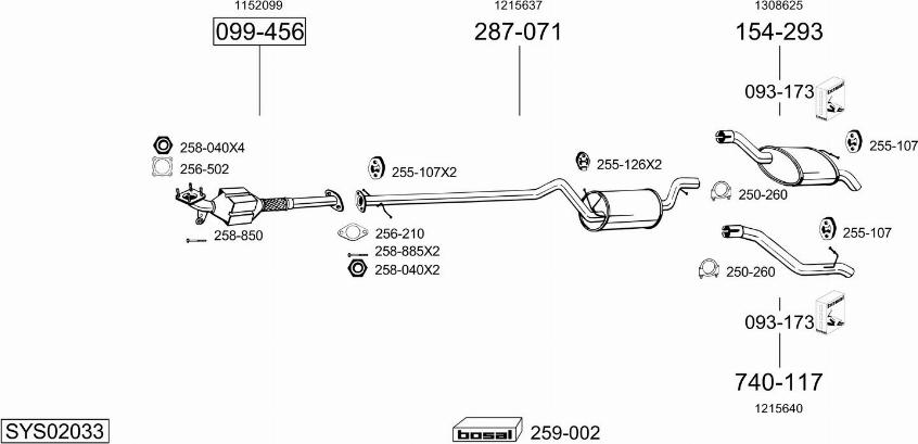 Bosal SYS02033 - Sistem de esapament - allinparts.ro