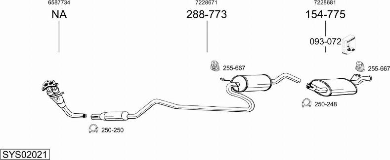 Bosal SYS02021 - Sistem de esapament allinparts.ro