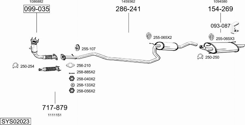 Bosal SYS02023 - Sistem de esapament - allinparts.ro