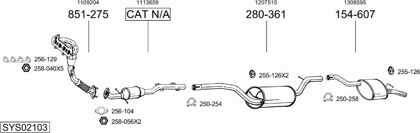 Bosal SYS02103 - Sistem de esapament - allinparts.ro