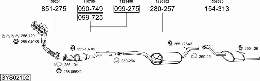 Bosal SYS02102 - Sistem de esapament - allinparts.ro