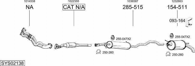 Bosal SYS02138 - Sistem de esapament - allinparts.ro