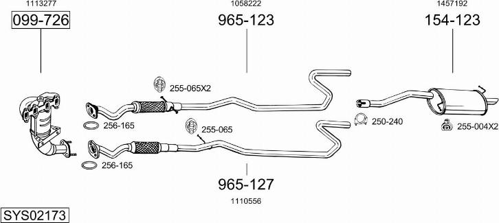 Bosal SYS02173 - Sistem de esapament - allinparts.ro