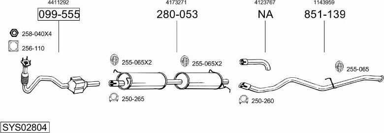 Bosal SYS02804 - Sistem de esapament allinparts.ro