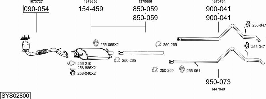 Bosal SYS02800 - Sistem de esapament - allinparts.ro