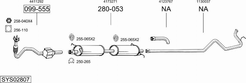 Bosal SYS02807 - Sistem de esapament allinparts.ro