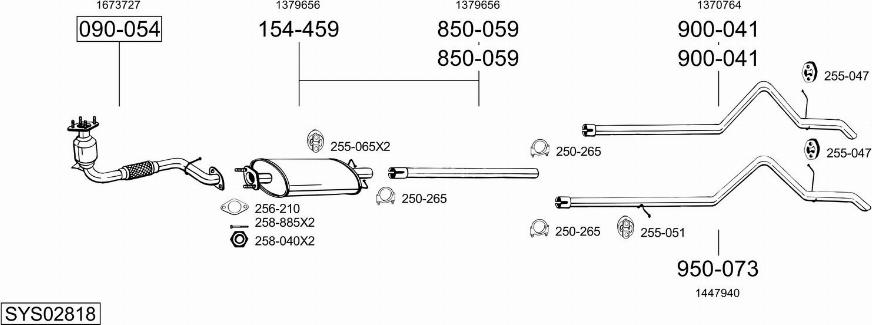Bosal SYS02818 - Sistem de esapament - allinparts.ro