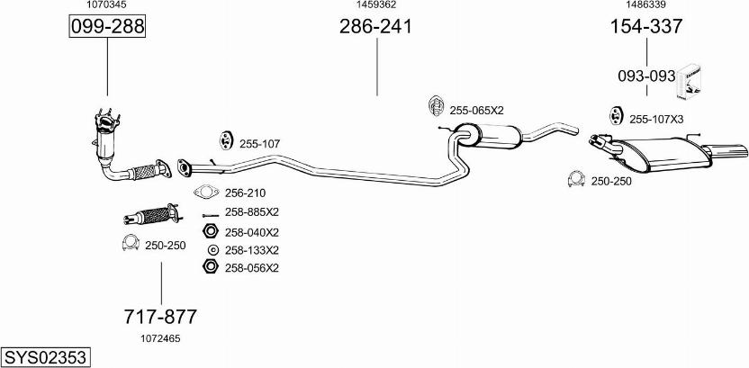Bosal SYS02353 - Sistem de esapament - allinparts.ro