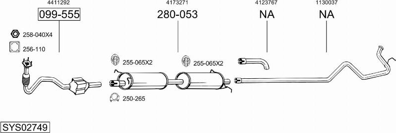 Bosal SYS02749 - Sistem de esapament allinparts.ro