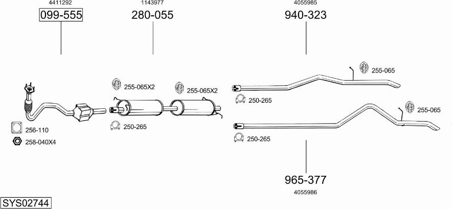 Bosal SYS02744 - Sistem de esapament allinparts.ro