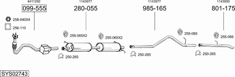 Bosal SYS02743 - Sistem de esapament - allinparts.ro