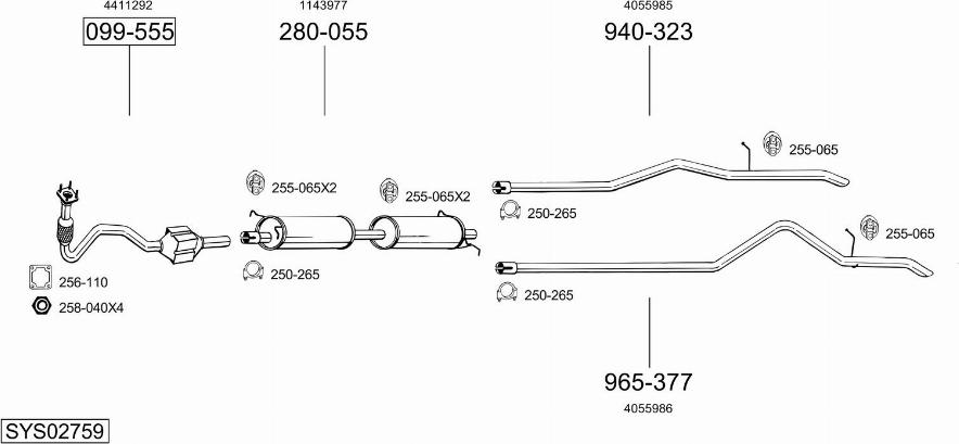 Bosal SYS02759 - Sistem de esapament allinparts.ro