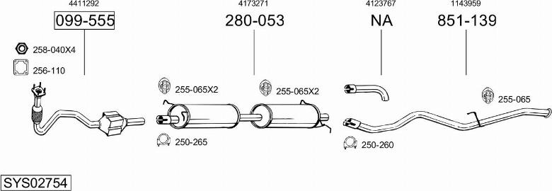 Bosal SYS02754 - Sistem de esapament allinparts.ro