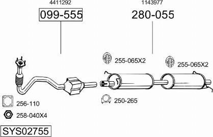 Bosal SYS02755 - Sistem de esapament allinparts.ro