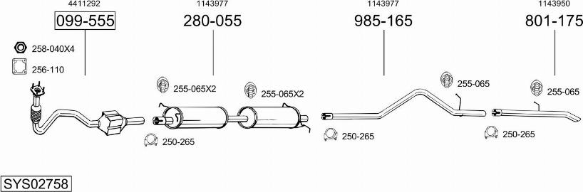 Bosal SYS02758 - Sistem de esapament allinparts.ro