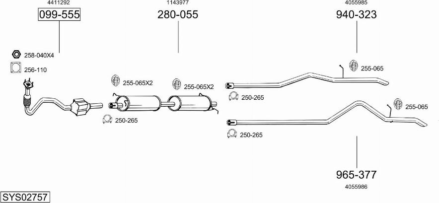 Bosal SYS02757 - Sistem de esapament allinparts.ro