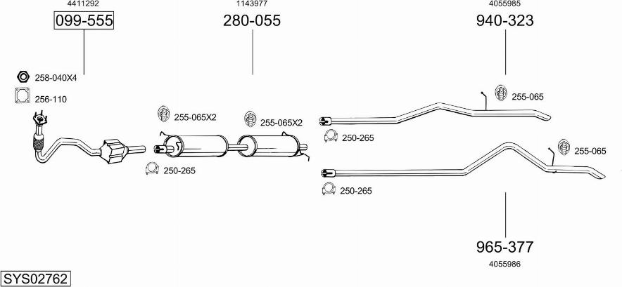 Bosal SYS02762 - Sistem de esapament allinparts.ro