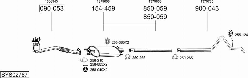 Bosal SYS02767 - Sistem de esapament - allinparts.ro