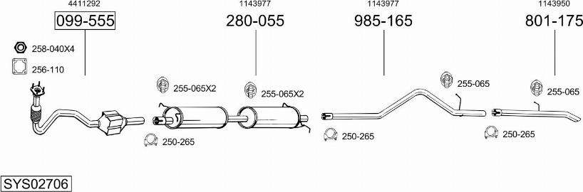 Bosal SYS02706 - Sistem de esapament allinparts.ro