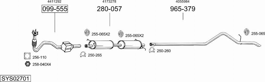 Bosal SYS02701 - Sistem de esapament - allinparts.ro