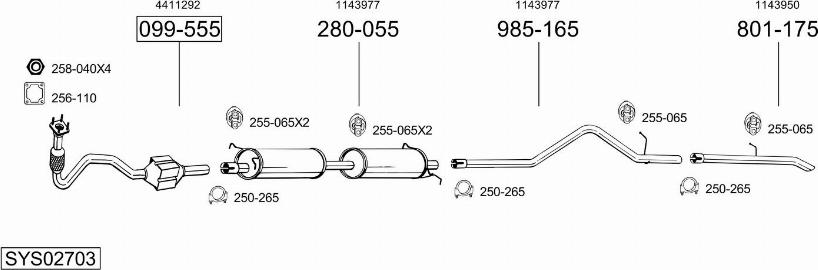 Bosal SYS02703 - Sistem de esapament allinparts.ro