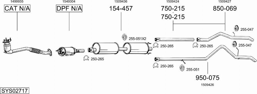 Bosal SYS02717 - Sistem de esapament - allinparts.ro