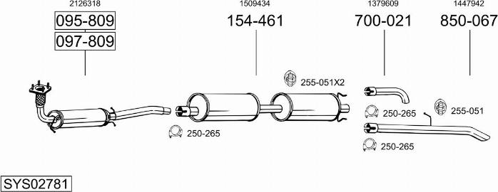 Bosal SYS02781 - Sistem de esapament - allinparts.ro
