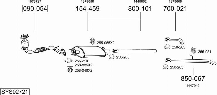 Bosal SYS02721 - Sistem de esapament - allinparts.ro
