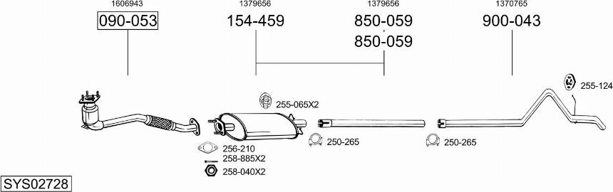 Bosal SYS02728 - Sistem de esapament allinparts.ro
