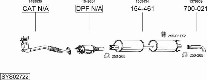 Bosal SYS02722 - Sistem de esapament - allinparts.ro