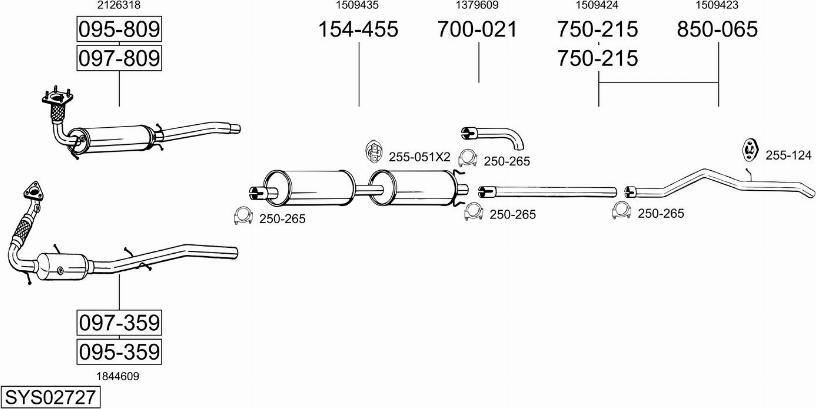 Bosal SYS02727 - Sistem de esapament allinparts.ro