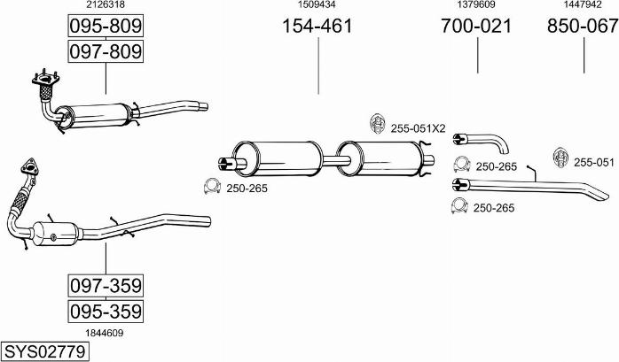 Bosal SYS02779 - Sistem de esapament allinparts.ro