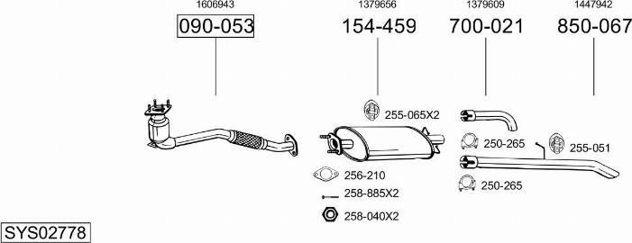 Bosal SYS02778 - Sistem de esapament allinparts.ro