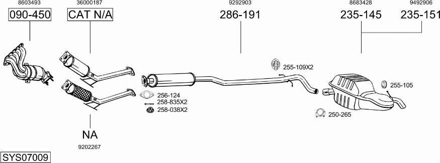 Bosal SYS07009 - Sistem de esapament allinparts.ro