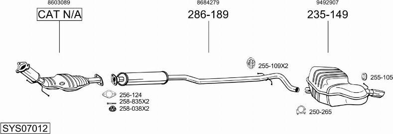Bosal SYS07012 - Sistem de esapament - allinparts.ro