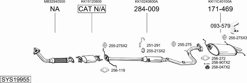Bosal SYS19955 - Sistem de esapament allinparts.ro