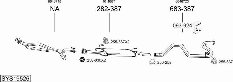 Bosal SYS19526 - Sistem de esapament allinparts.ro