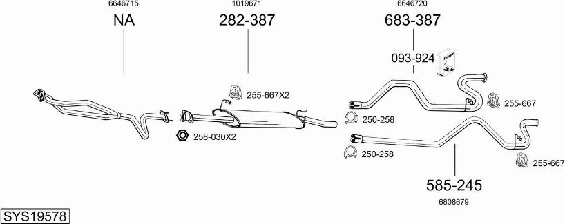 Bosal SYS19578 - Sistem de esapament allinparts.ro