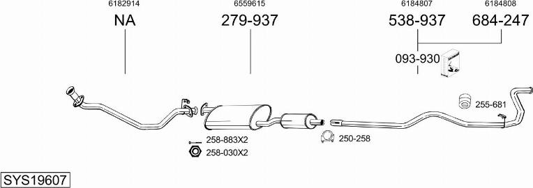 Bosal SYS19607 - Sistem de esapament - allinparts.ro