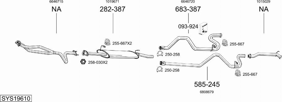 Bosal SYS19610 - Sistem de esapament allinparts.ro